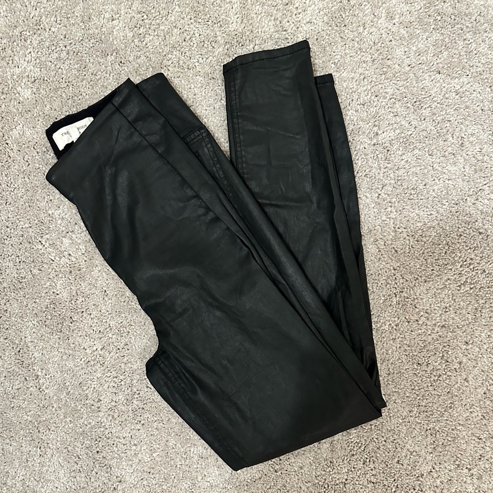 Rag & Bone Black Coated Faux Leather Leggings